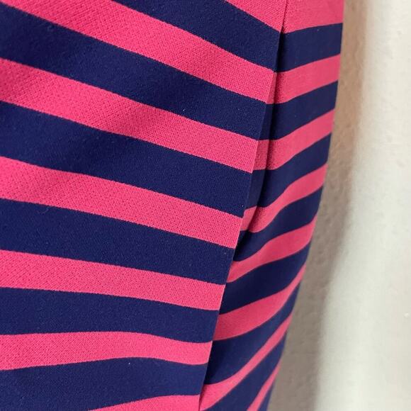 Thakoon Addition Short Sleeve Cut Out Back Dress Pink Navy Blue Style Size 6 - Picture 7 of 16